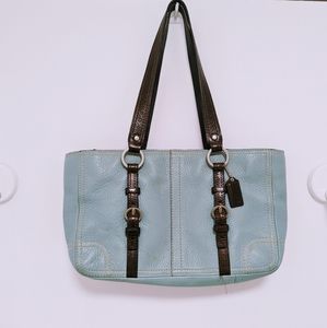 Coach Pebbled Powder Blue Shoulder Bag